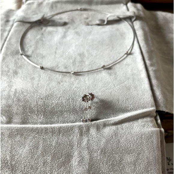 Diamond necklace with matching diamond earrings - Picture 3 of 5